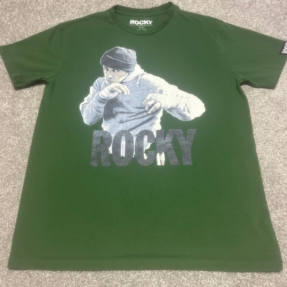 Rocky Shirt Men M Heavyweight Green Sylvester Stallone Boxing Graphic Tee Balboa